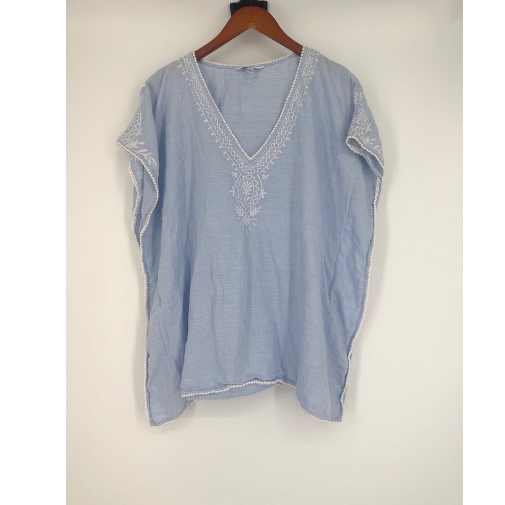 Southern Tide Womens Livie Tunic Top Large Coastal Chic Boho Preppy‎ Embroidered